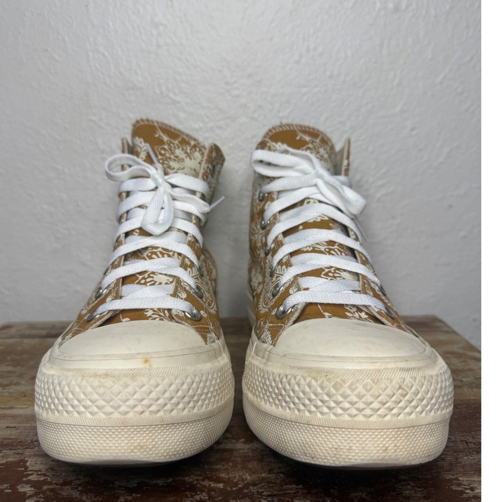 Converse Chuck Taylor Women's 8 High Top Platform Sneakers Fall Florals - Wheat - Picture 4 of 8